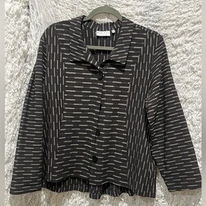 HABITAT BLACK AND GRAY MODERNIST FUNKY HIGH LOW SHORT JACKET SIZE M